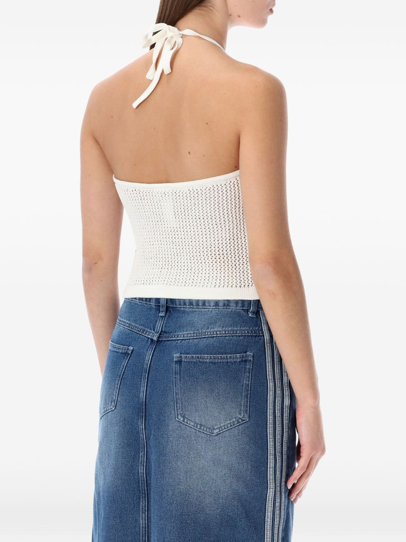 adidas crochet stripe-detail top outlook