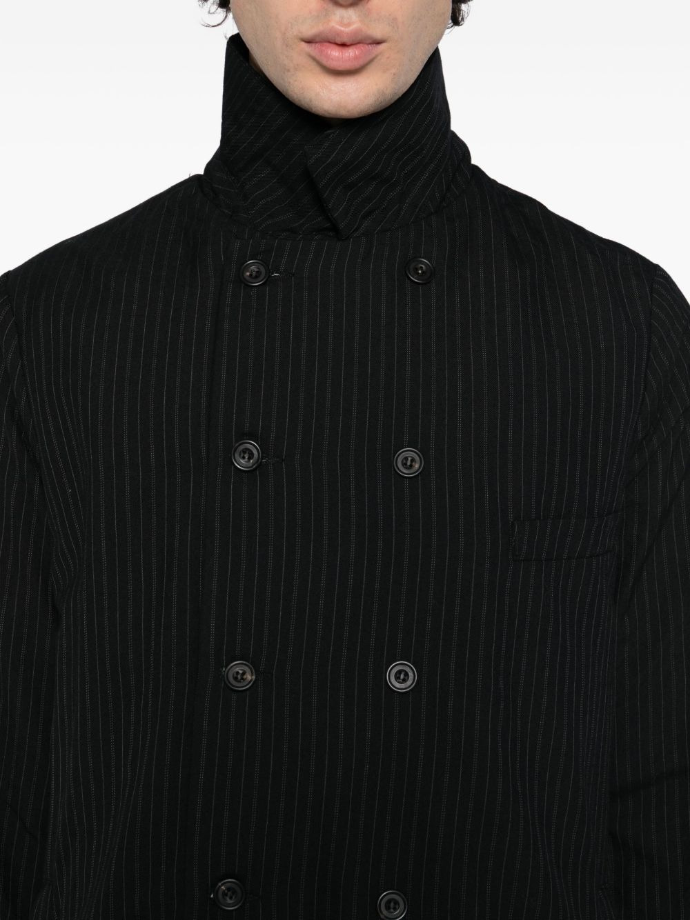 pinstripe double-breasted jacket - 5