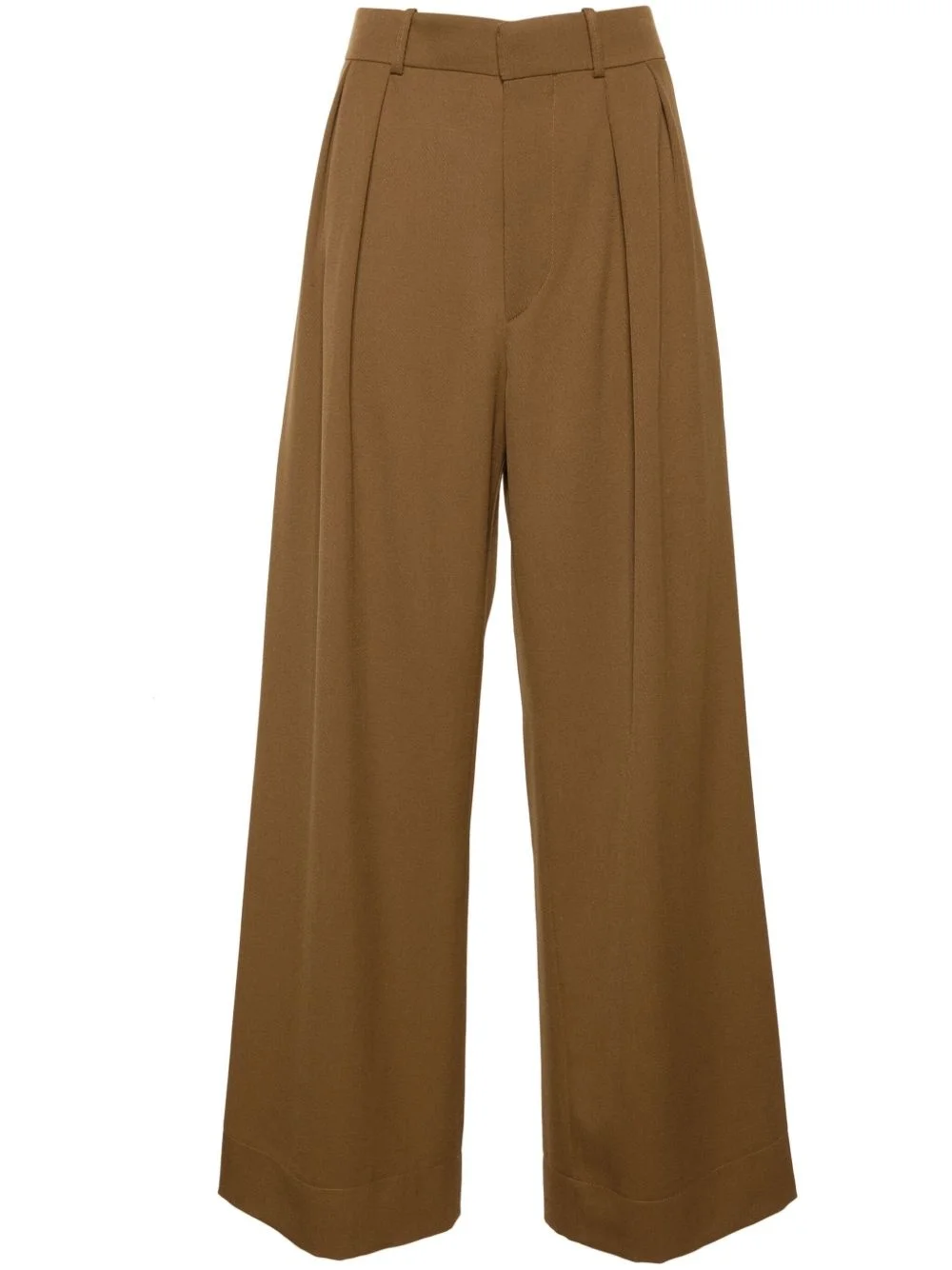 wide-leg virgin wool trousers - 1