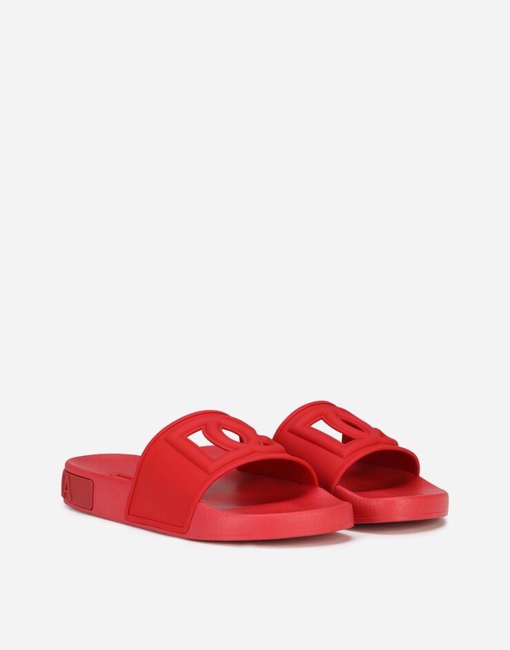 Rubber beachwear sliders with DG Millennials logo - 2