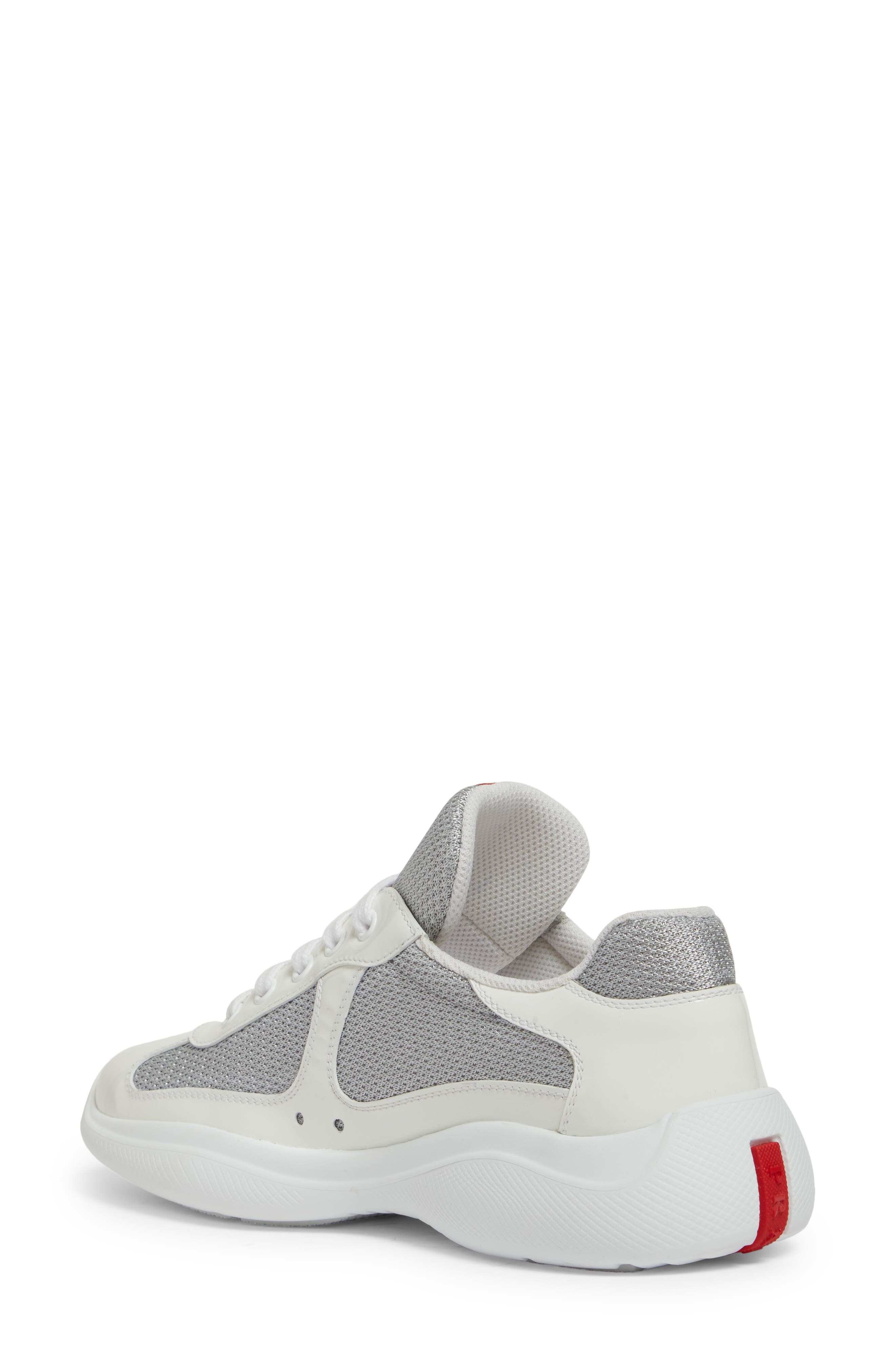 Prada America's Cup Sneaker in Bianco/Argento at Nordstrom - 2