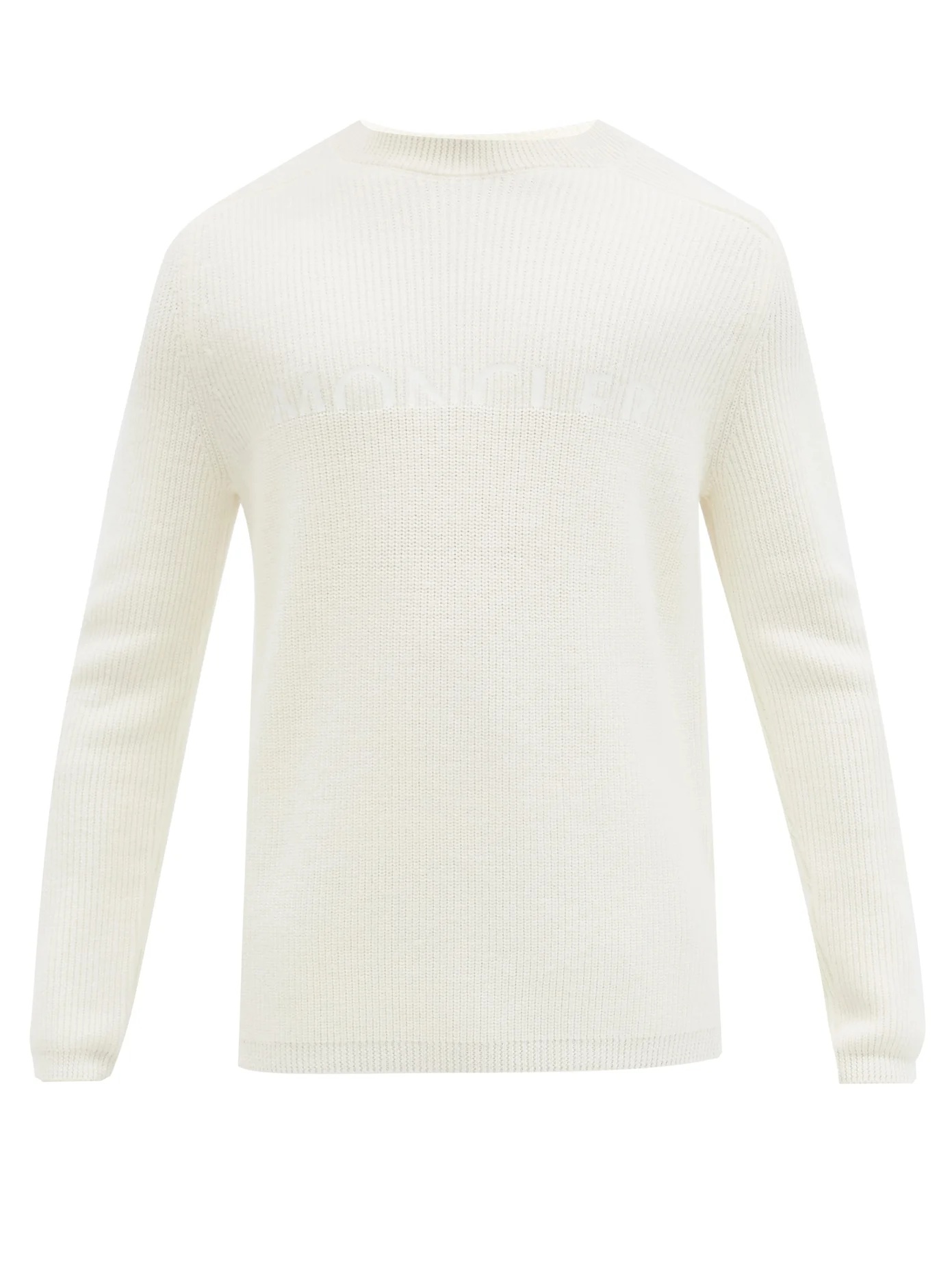 Logo-jacquard wool-blend sweater - 1