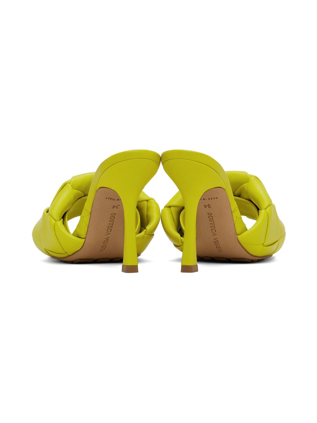 Yellow Maxi Intreccio Lido Heeled Sandals - 4