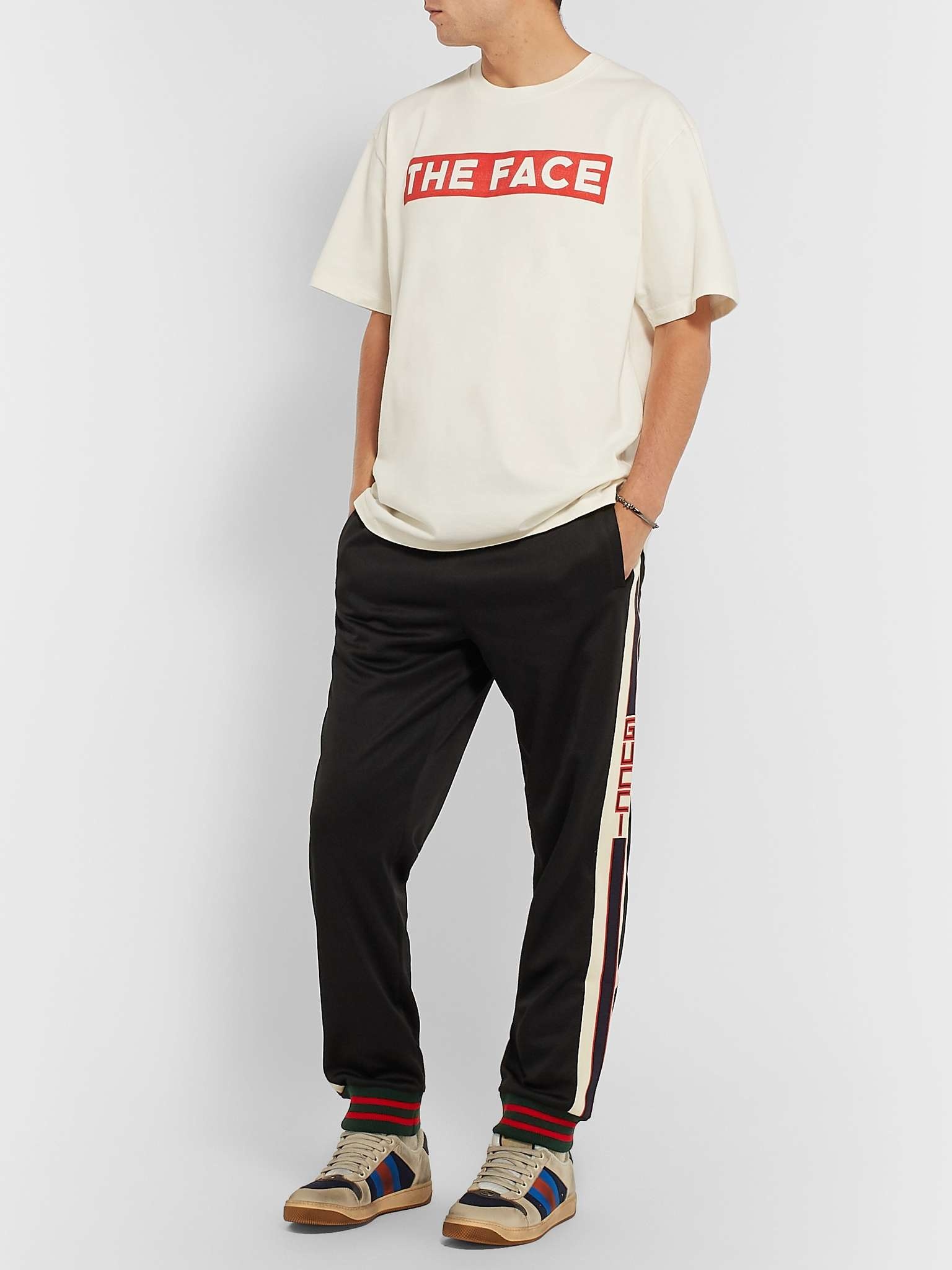 Tapered Webbing-Trimmed Tech-Jersey Track Pants - 2