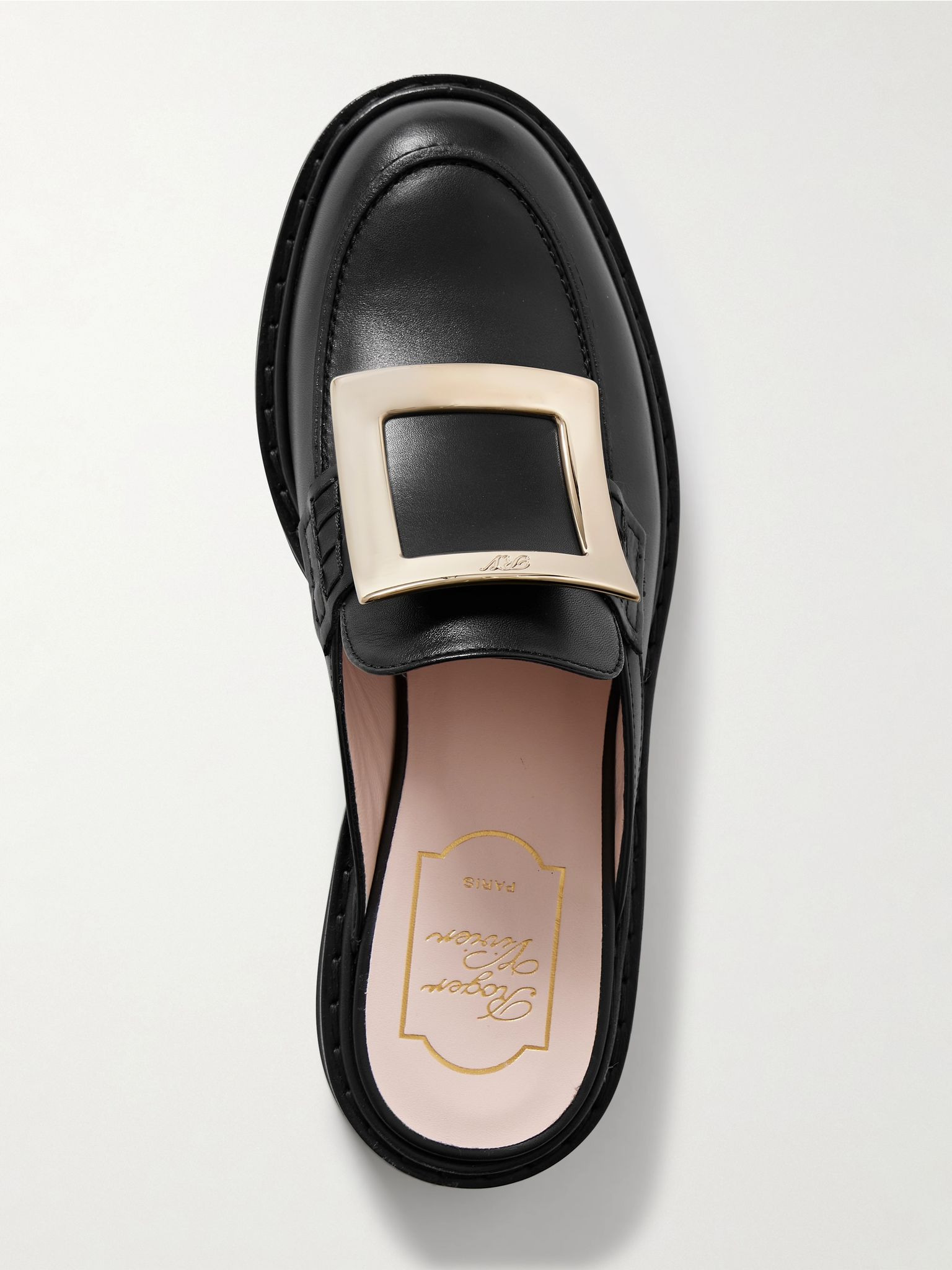 Viv Rangers embellished leather slippers Black - 5