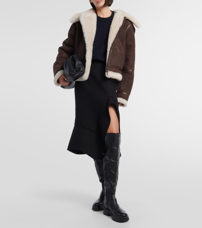 Loro Piana Shearling-trimmed suede jacket outlook