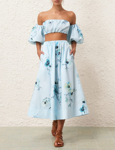 Zimmermann LIGHTBURST GATHERED MIDI SKIRT outlook