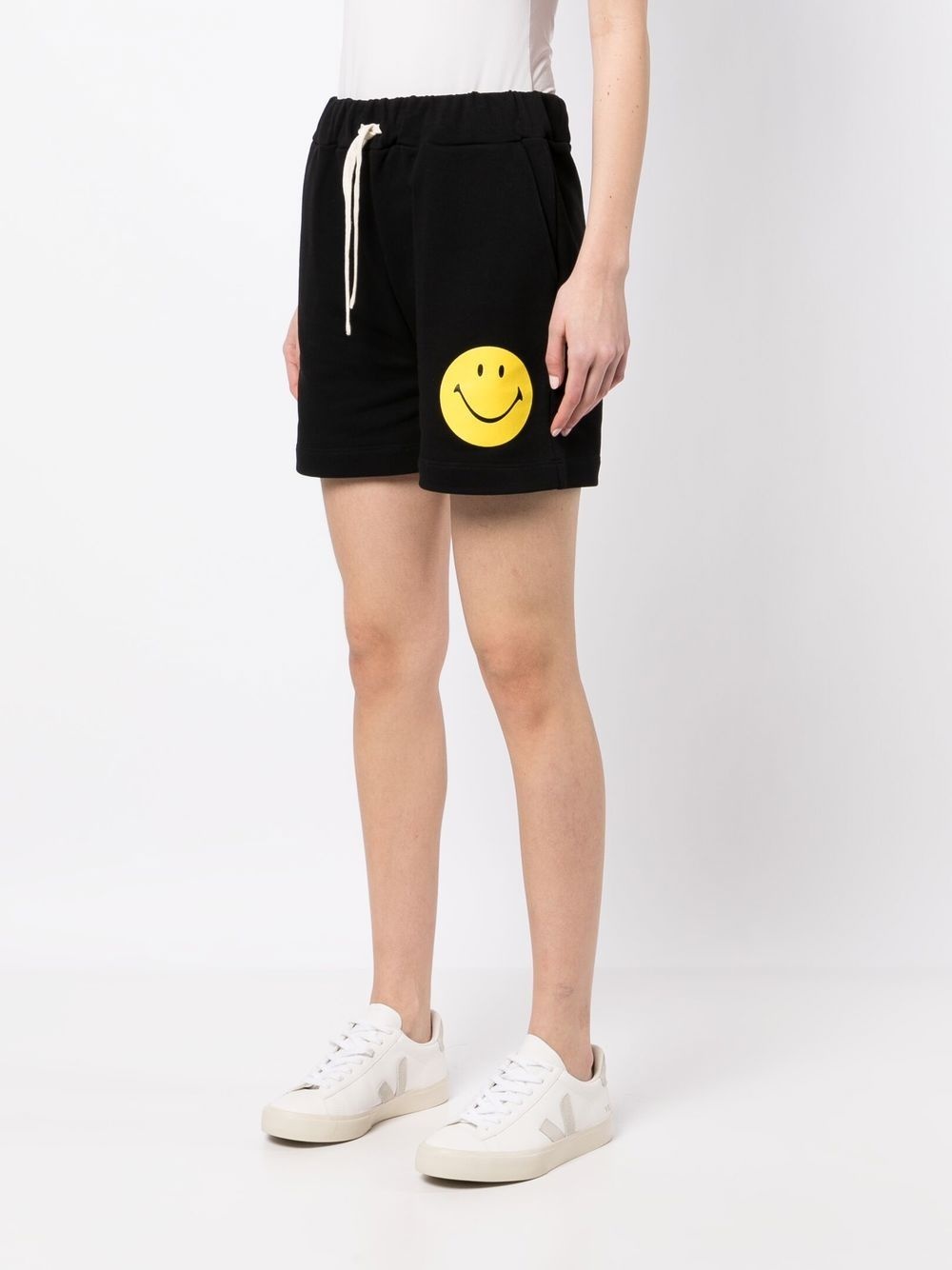 smiley-face print cotton shorts - 3