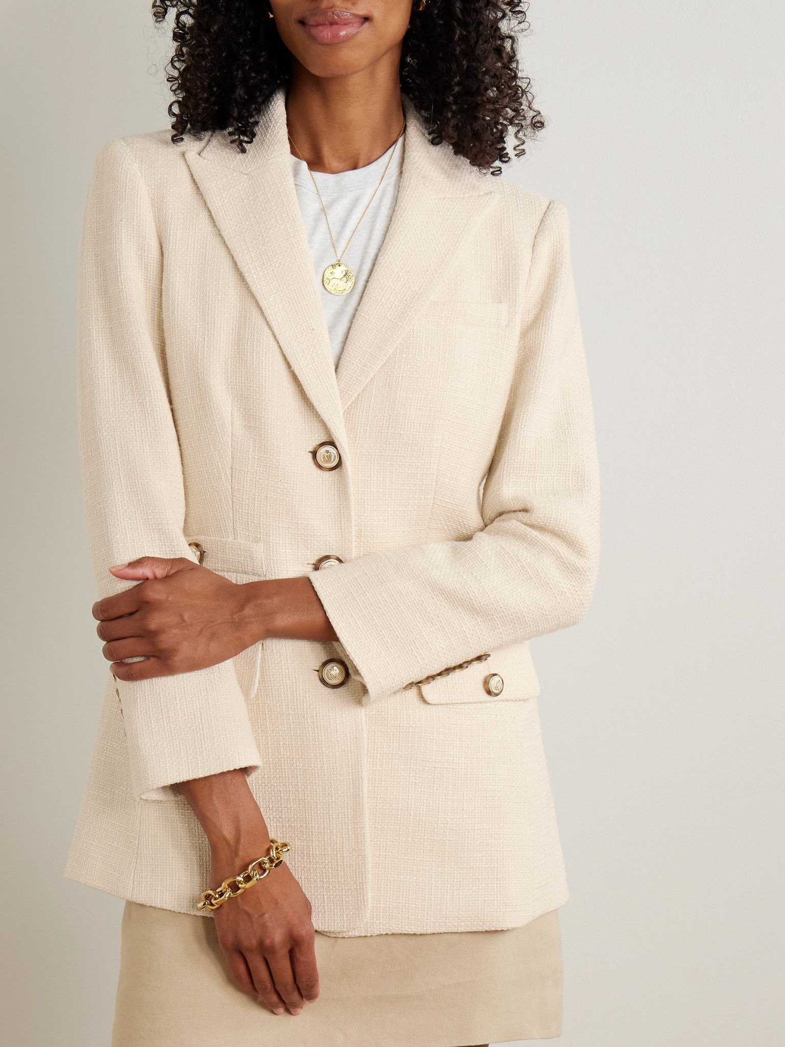 Terre Dickey cotton blazer Ecru - 3