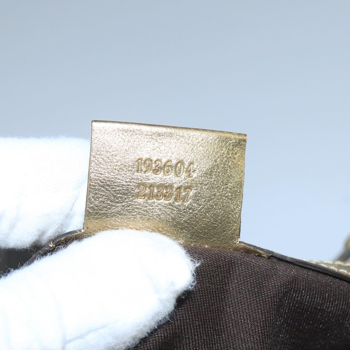 GUCCI GG Crystal Hand Bag Coated Canvas Brown Gold - 11