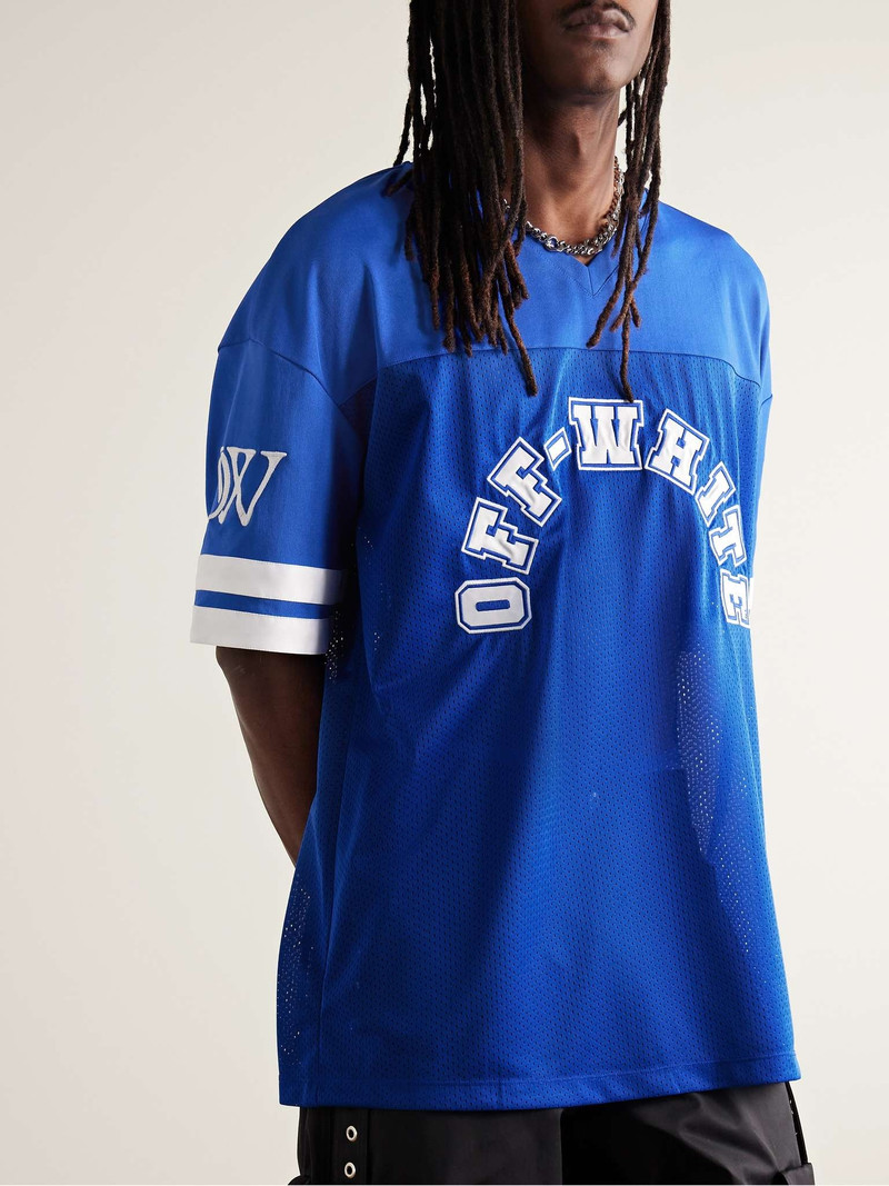 Logo-Appliquéd Embroidered Mesh and Jersey T-Shirt 3