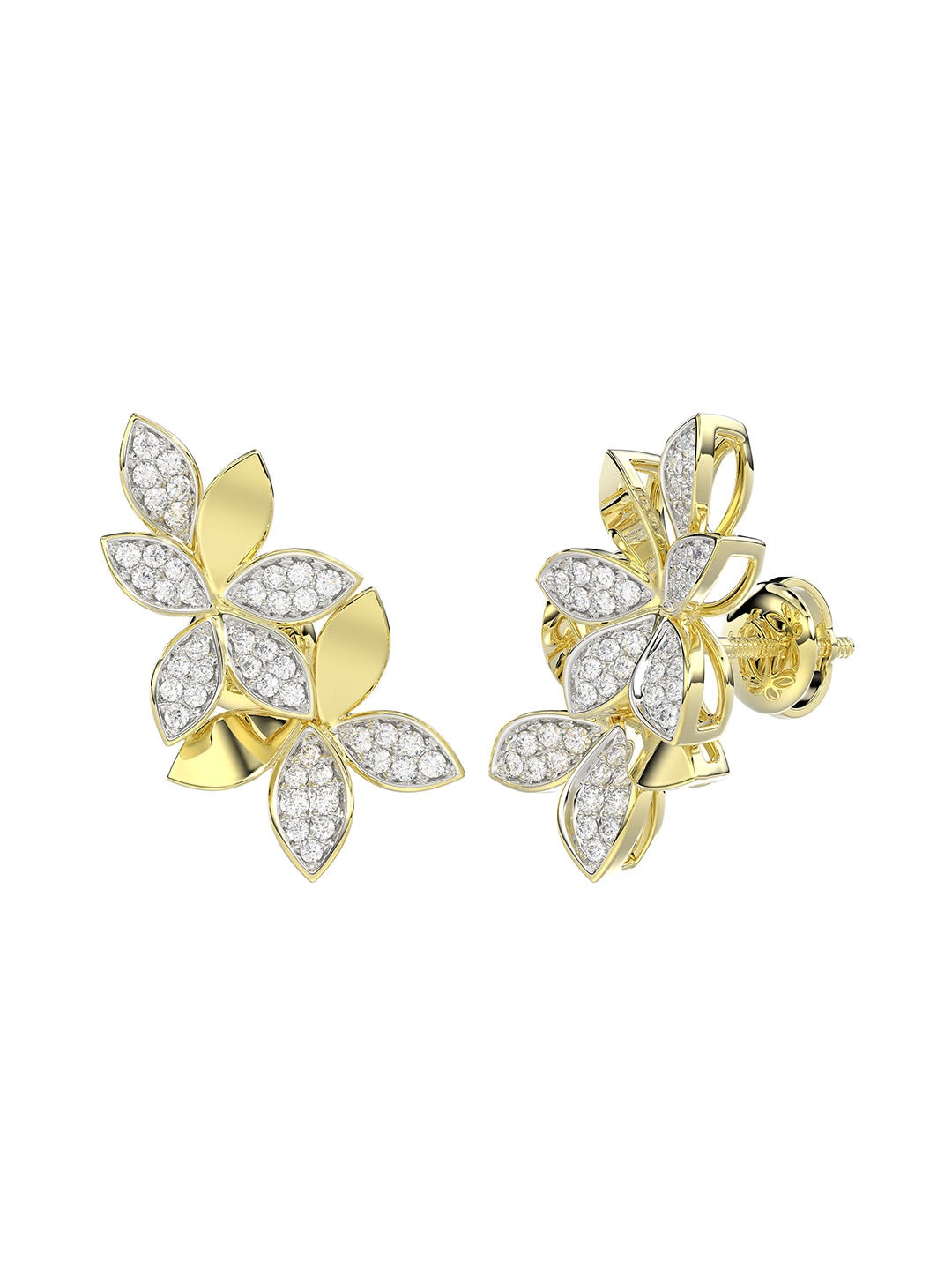 WILD FLOWER YELLOW GOLD EARRINGS - 2