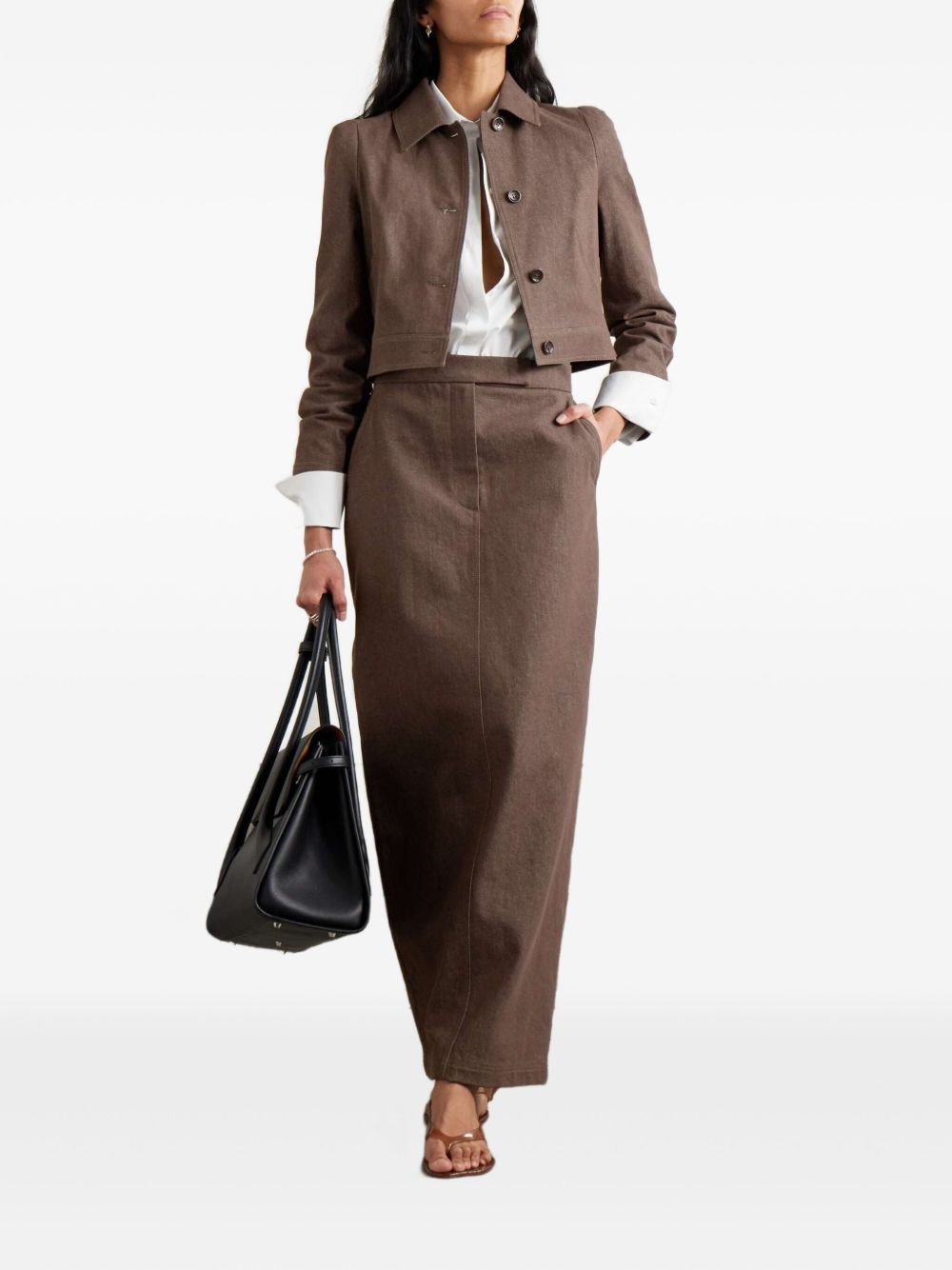 pocket-detail midi skirt - 2