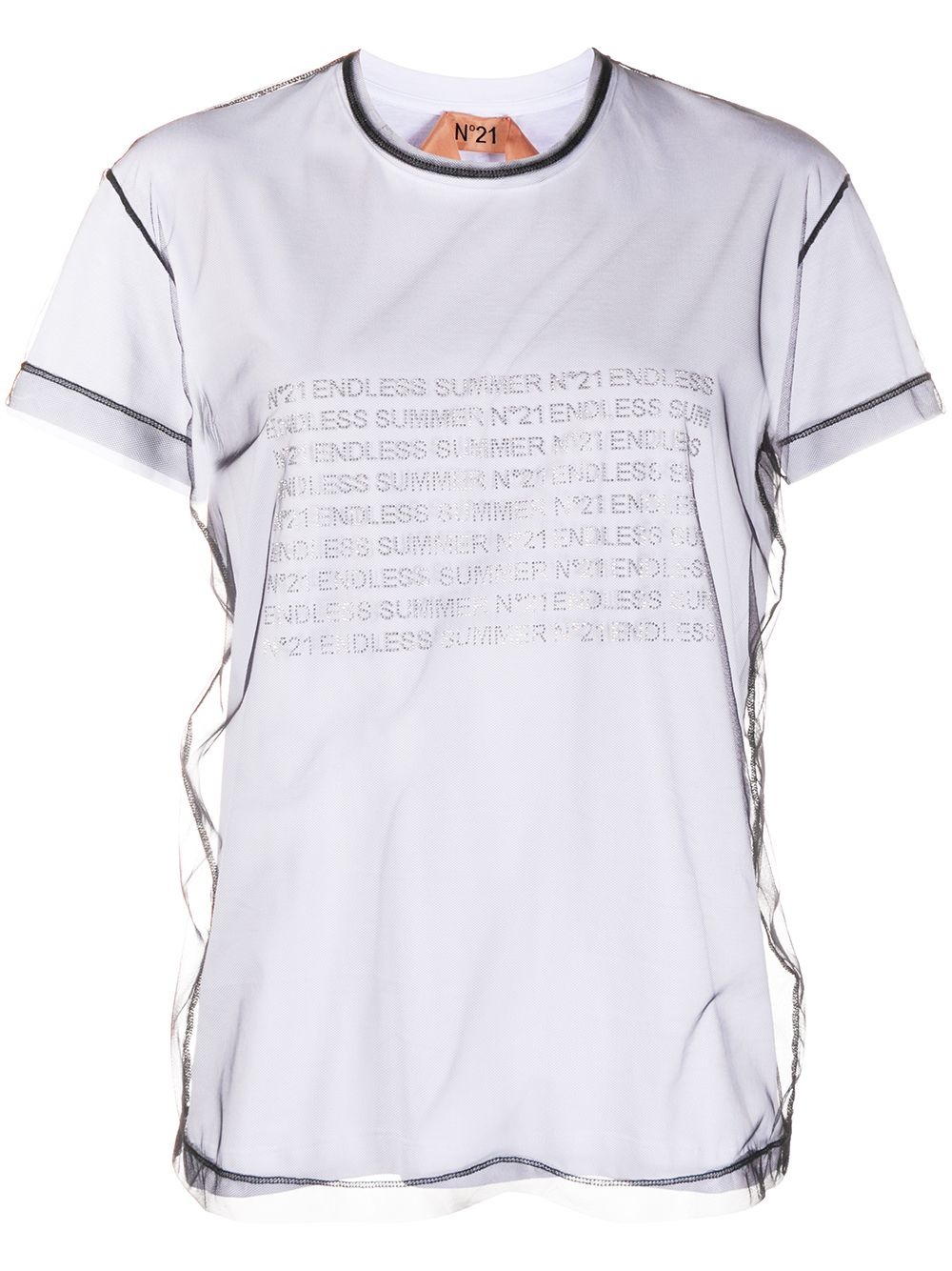 layered mesh T-shirt - 1