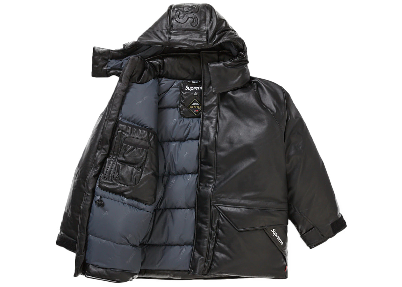 Supreme GORE-TEX Leather 700-Fill Down Parka Black - 2