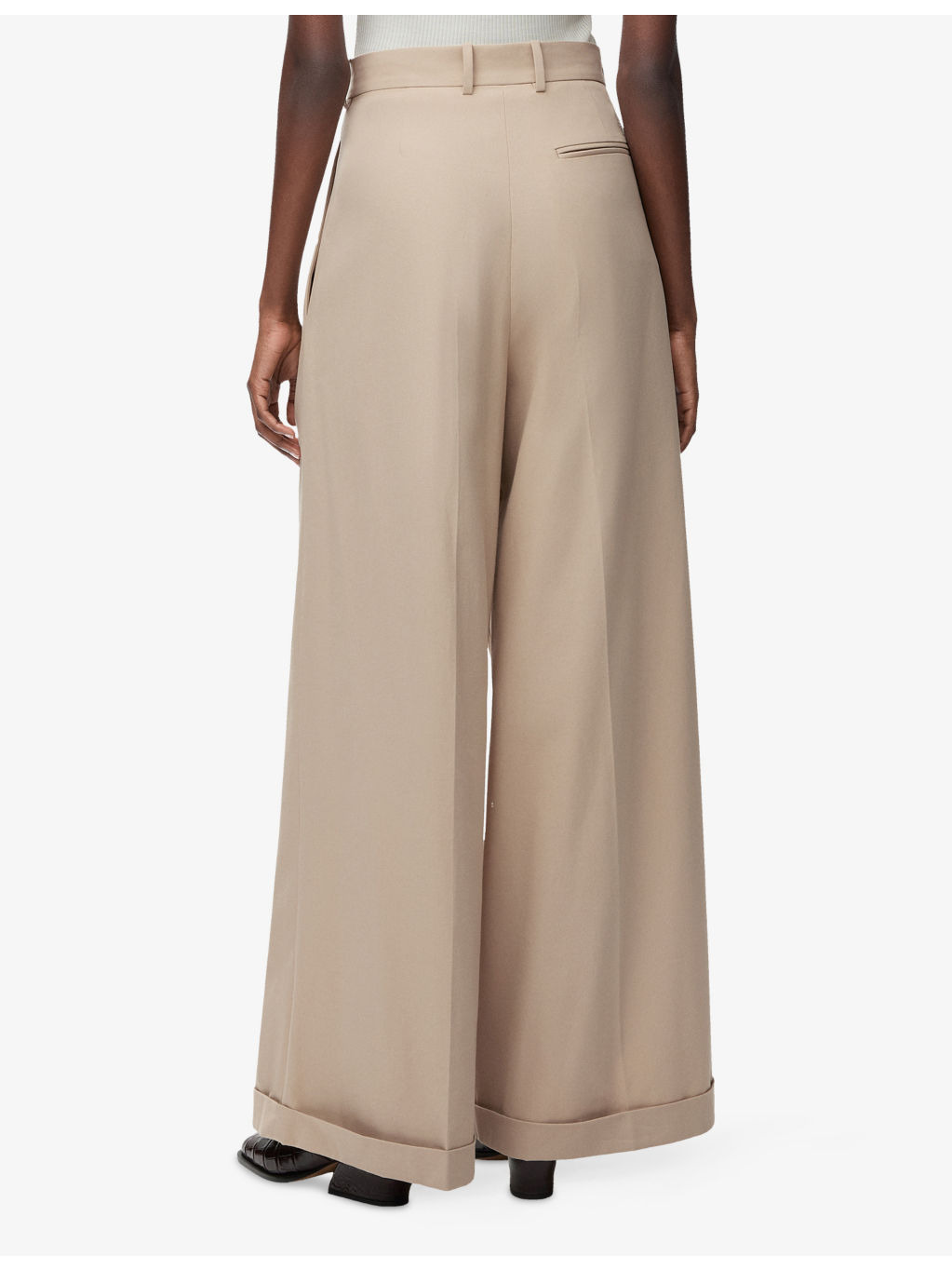 Wide-Leg Cotton Trousers - 4