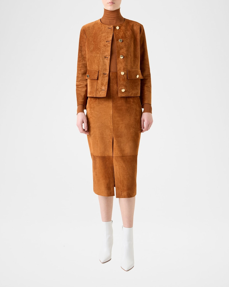 AKRIS Lamb Suede Single-Breasted Winter Jacket outlook
