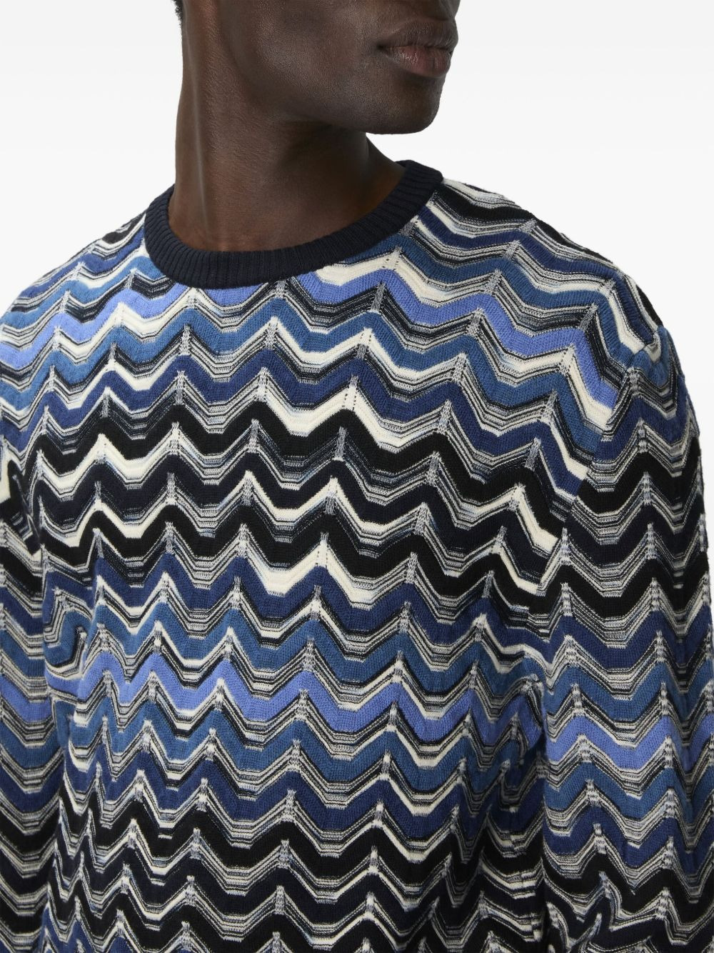 chevron-pattern knitwear sweater - 4