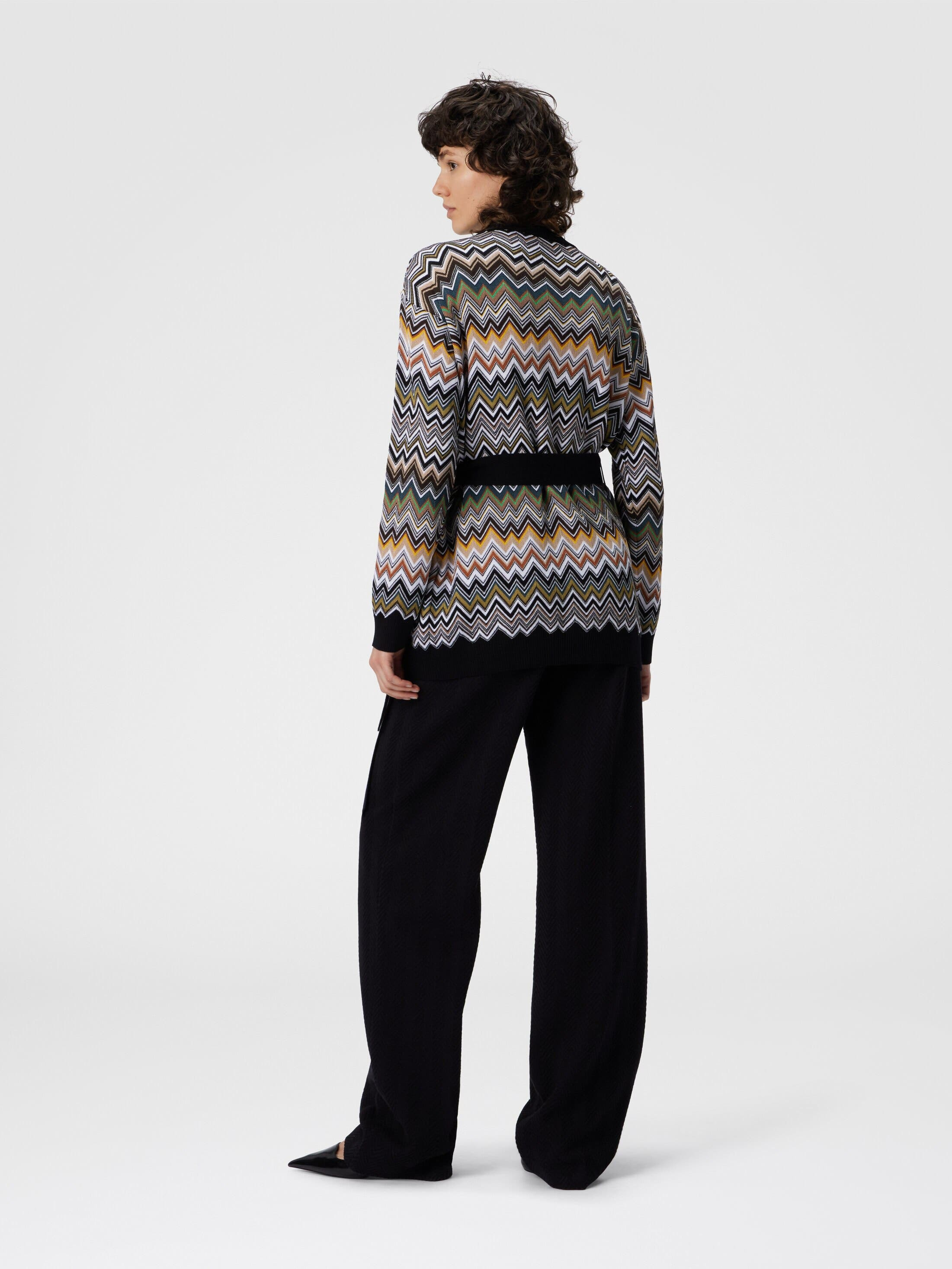 Missoni Relaxed Fit Cardigan With Belt And Chevron Pattern in Multicoloured at Nordstrom - 3