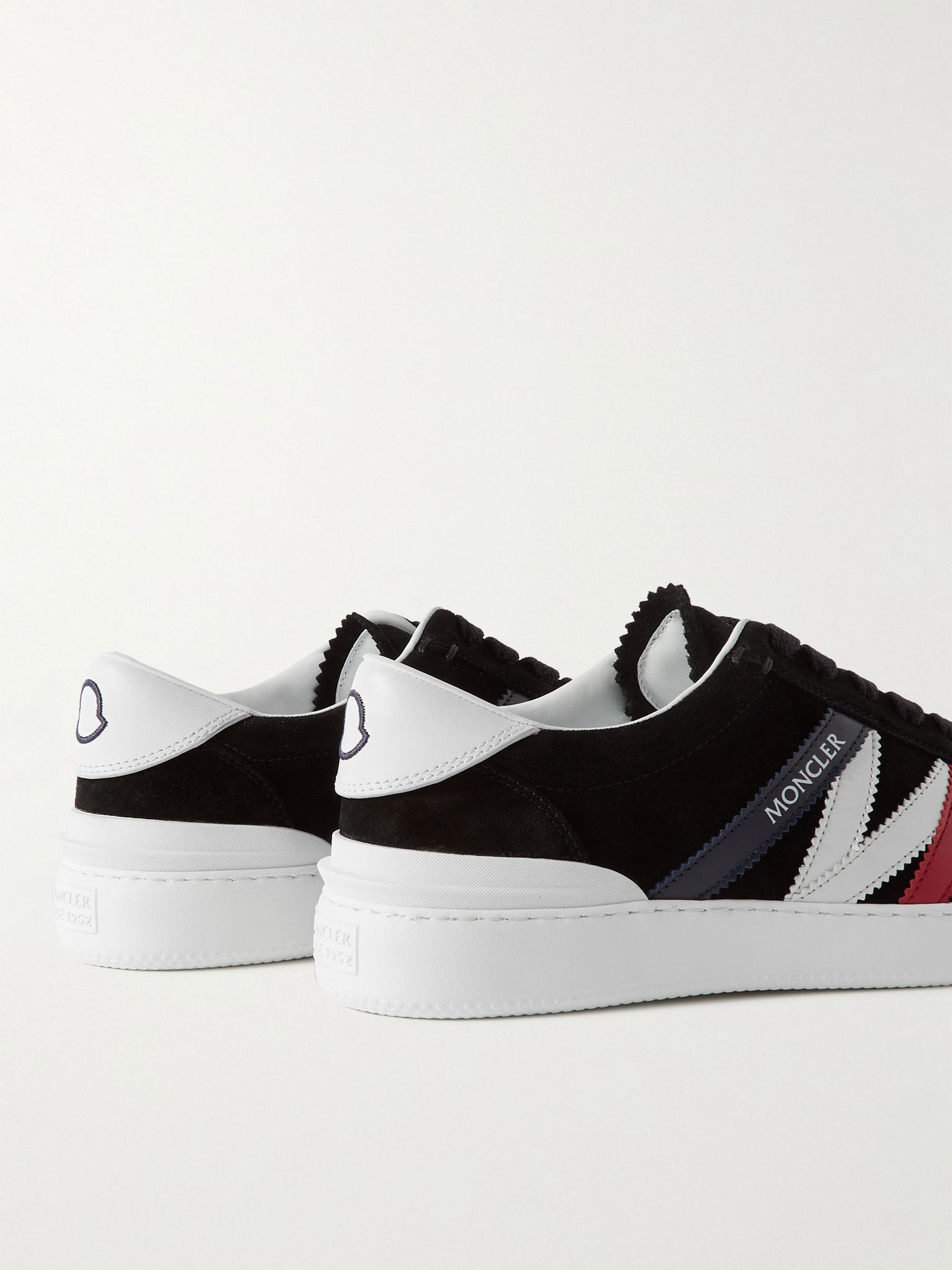 Monaco M Leather-Trimmed Suede Sneakers Black - 5