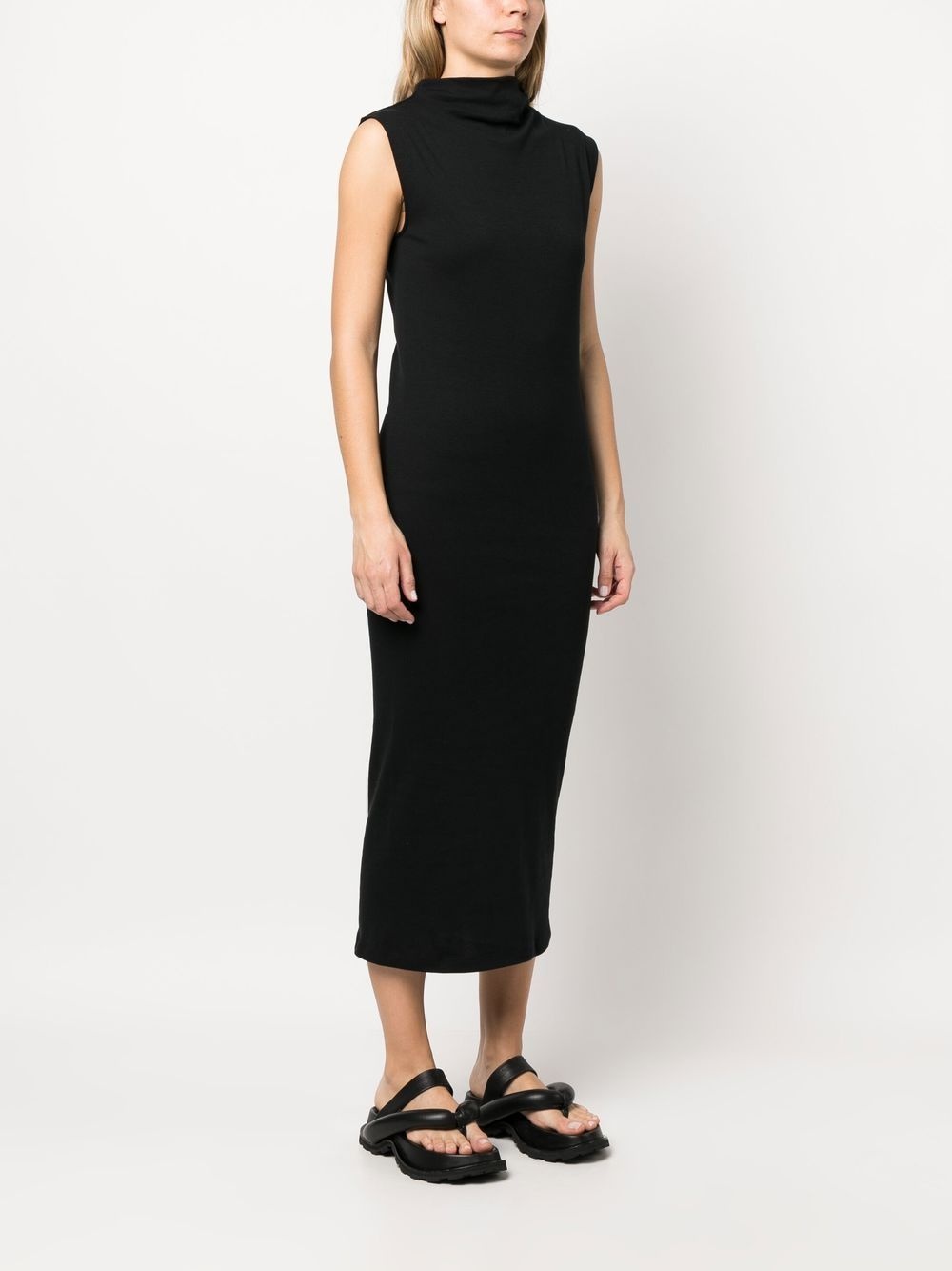 fitted sleeveless midi dress - 3