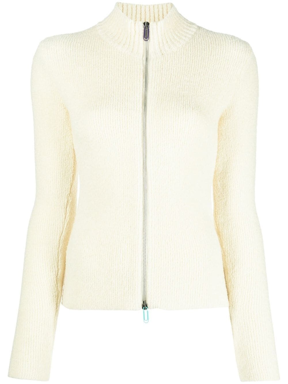 knitted zipped cardigan - 1