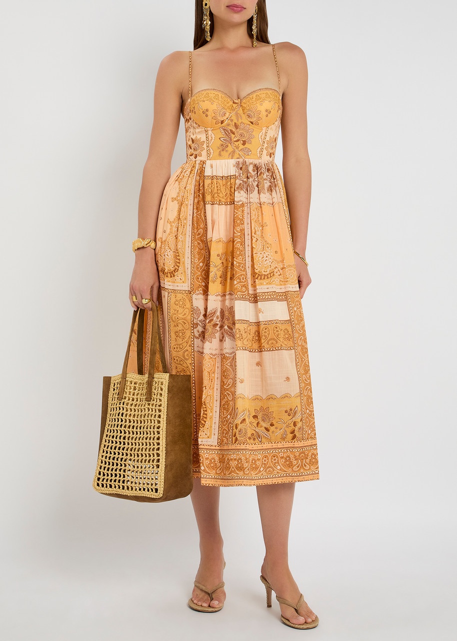 Zimmermann Lucky Corset Printed Cotton Midi Dress - 4