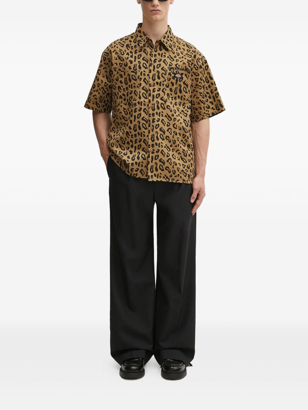 leopard-print short-sleeves shirt - 2