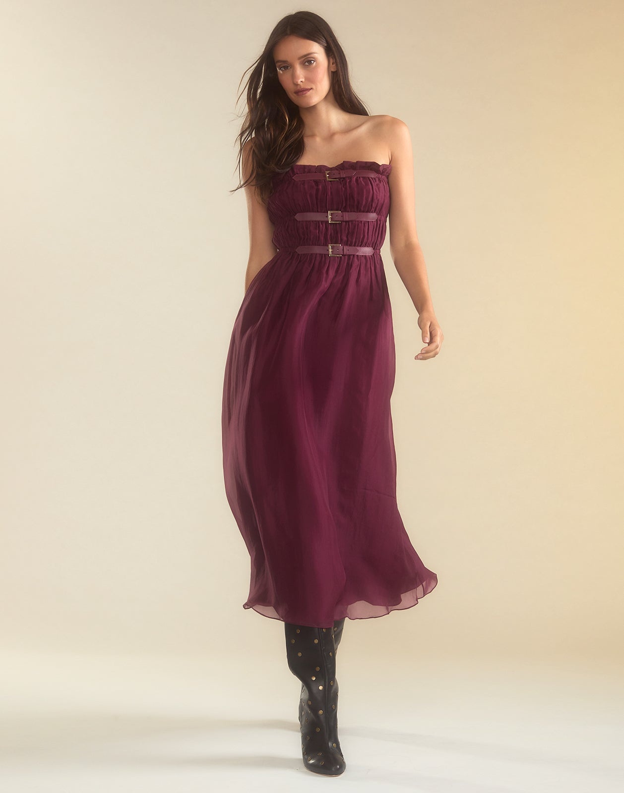 Buckle Up Silk Organza Dress - 4
