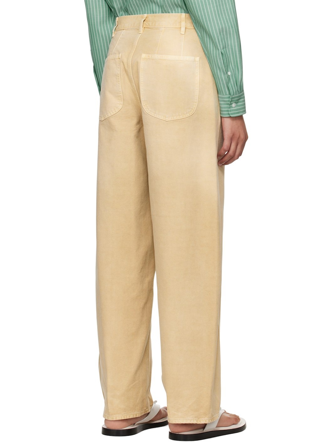 Beige Organic Cotton Duck Trousers - 3