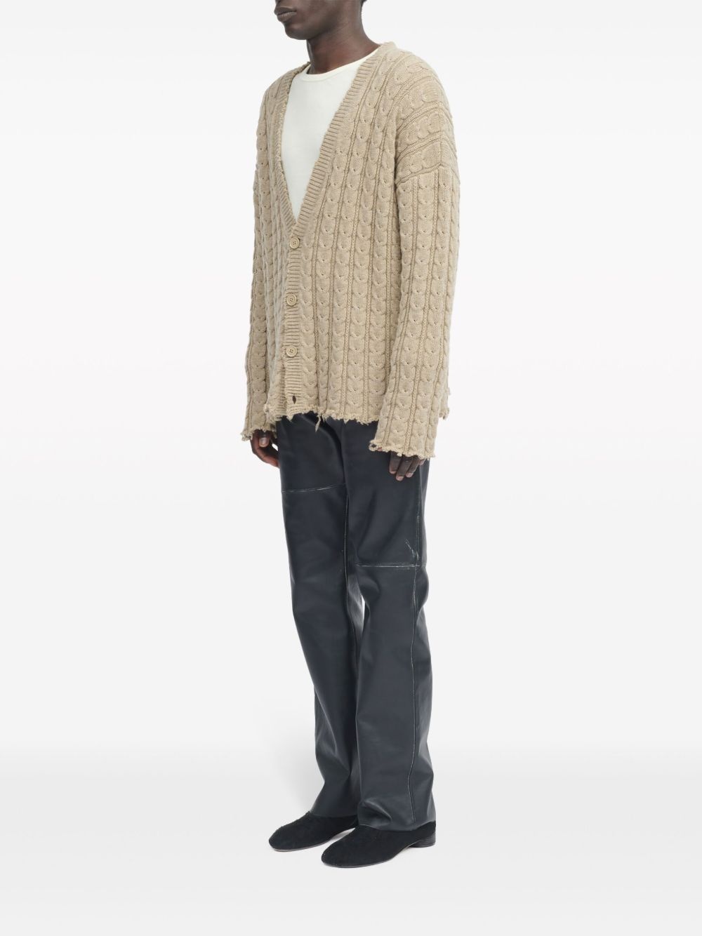 V-neck cabel-knit cardigan - 5