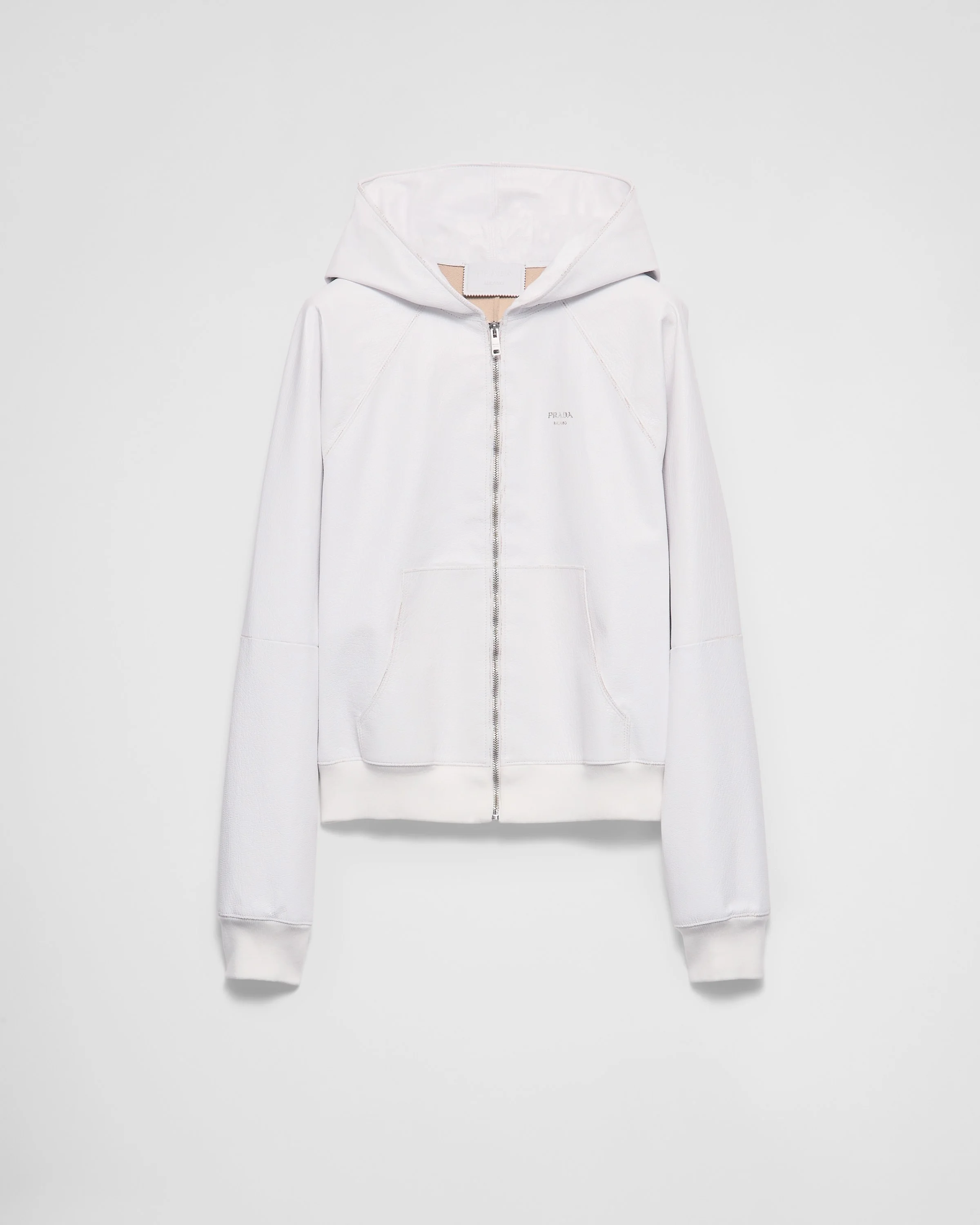 Leather zipper hoodie - 1