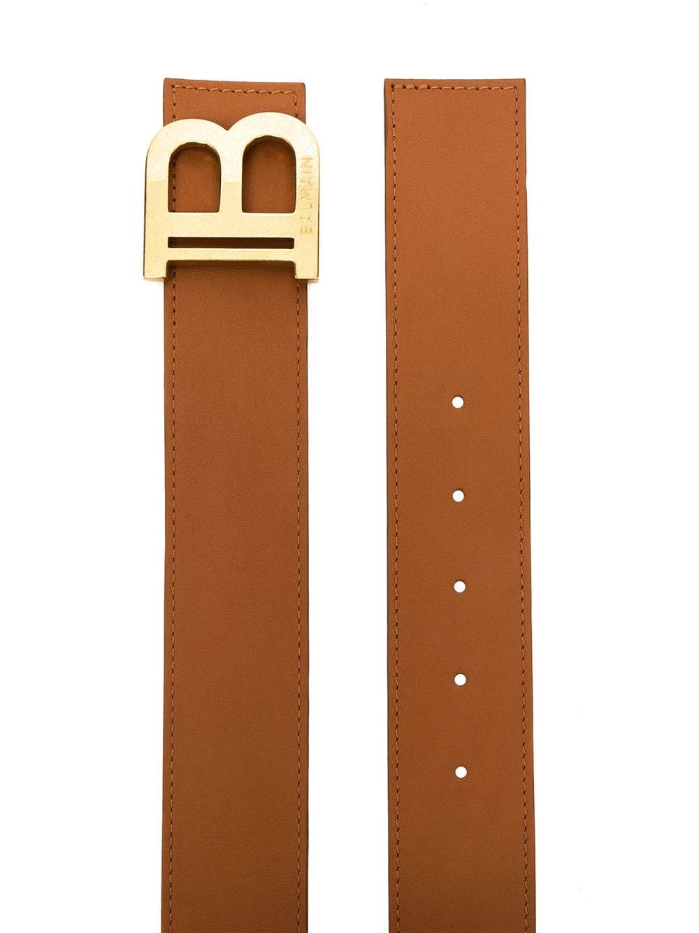 B logo buckle leather belt - 2