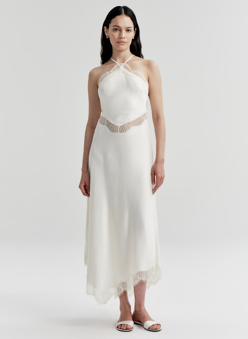 A.L.C. Lucia Satin and Lace Midi Dress outlook