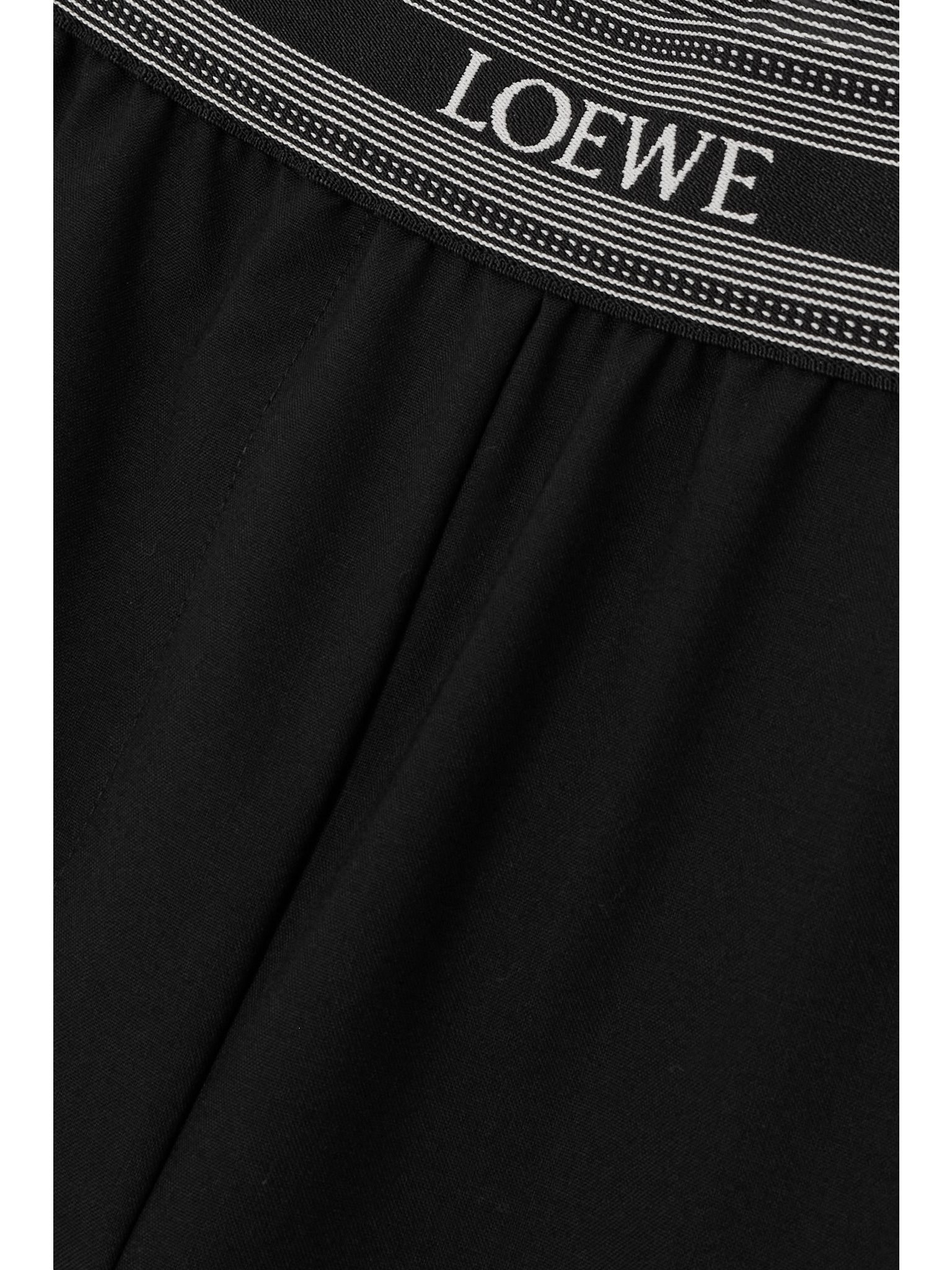 Jacquard-trimmed wool culottes Black - 5