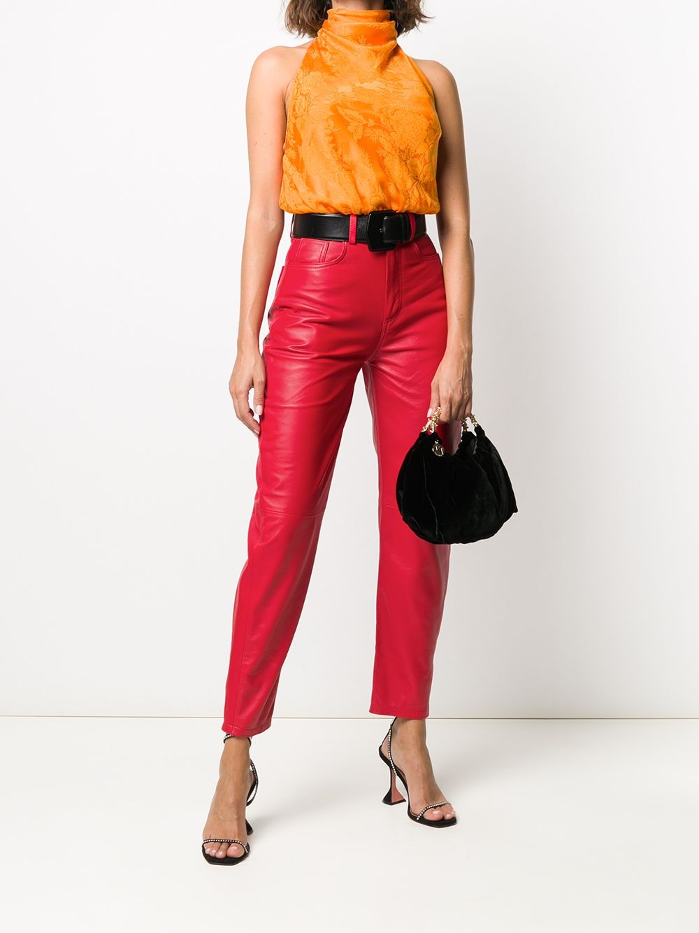 high-waisted tapered trousers - 2