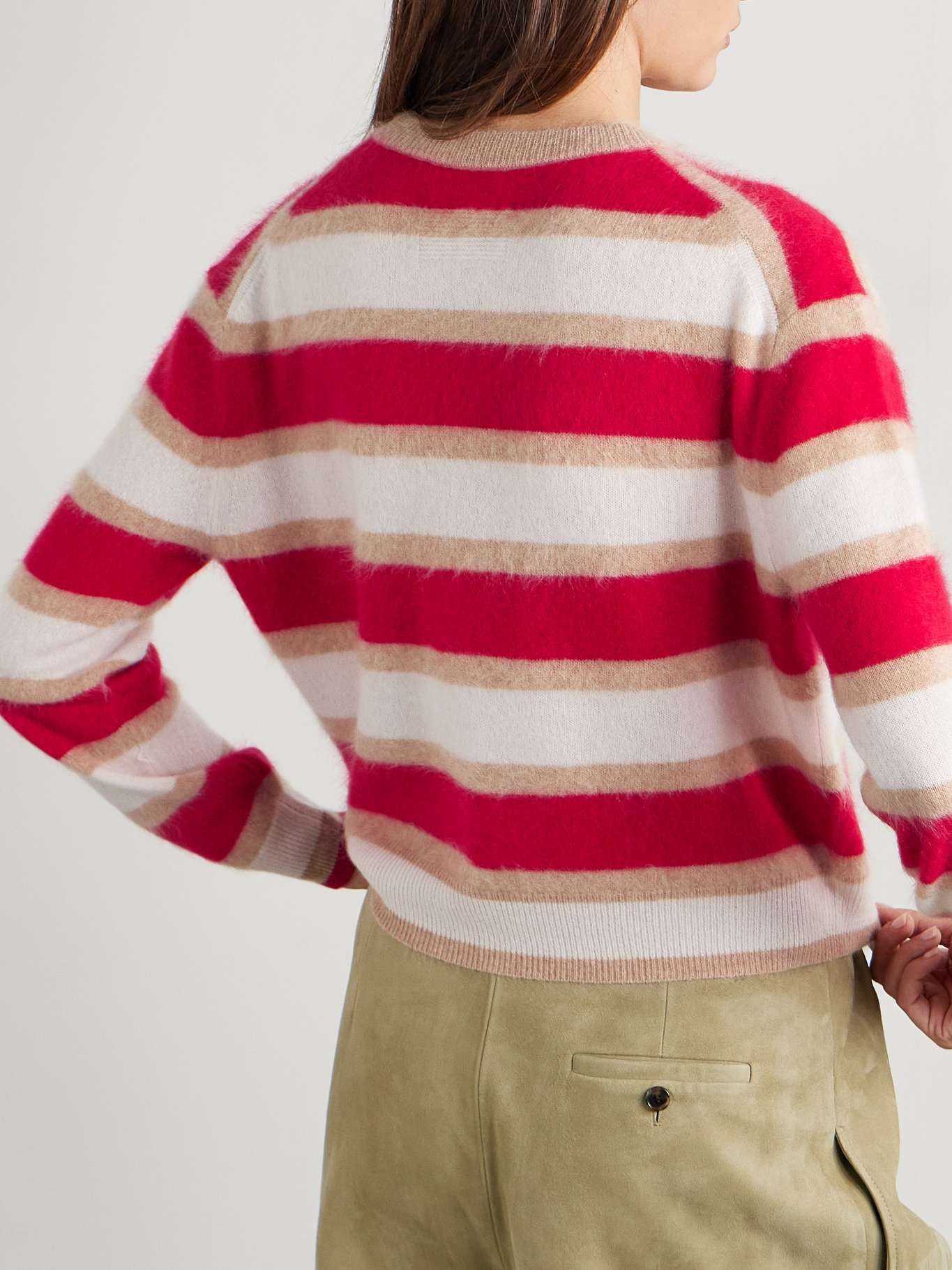 Striped brushed-cashmere sweater Red - 4