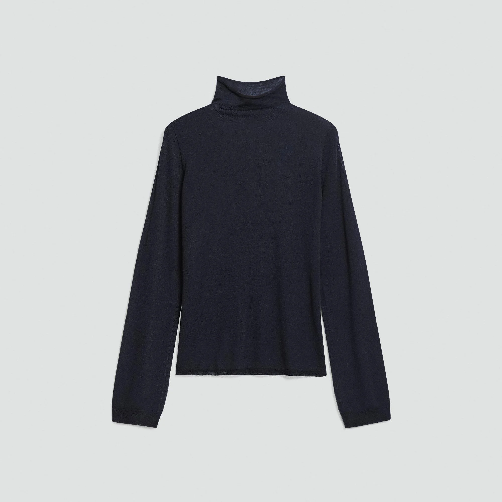 Slit Sleeve Turtleneck Sweater in Wool-Viscose - 1