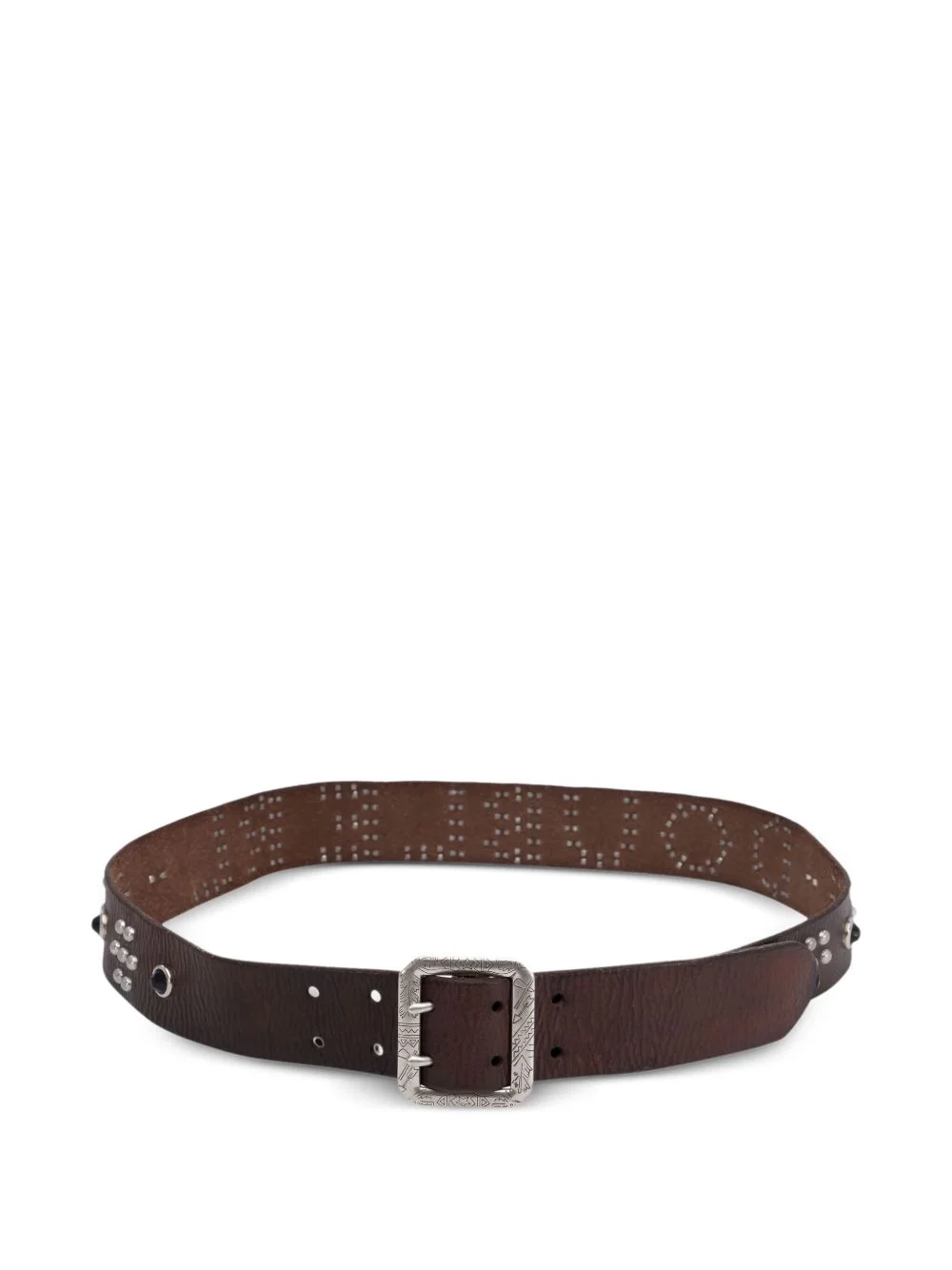 studded-logo leather belt - 1