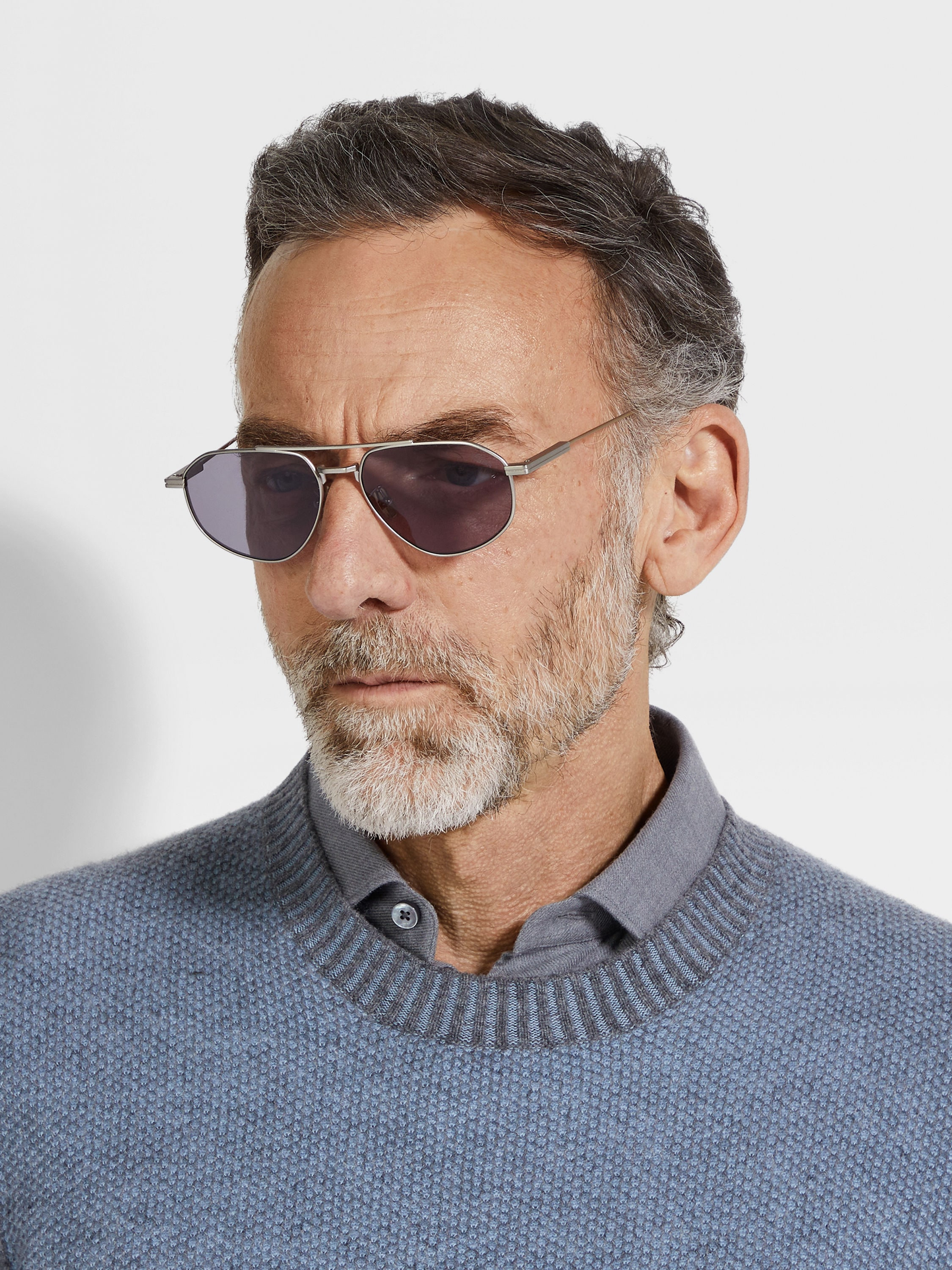SATIN PALLADIUM TITANIUM SUNGLASSES - 4