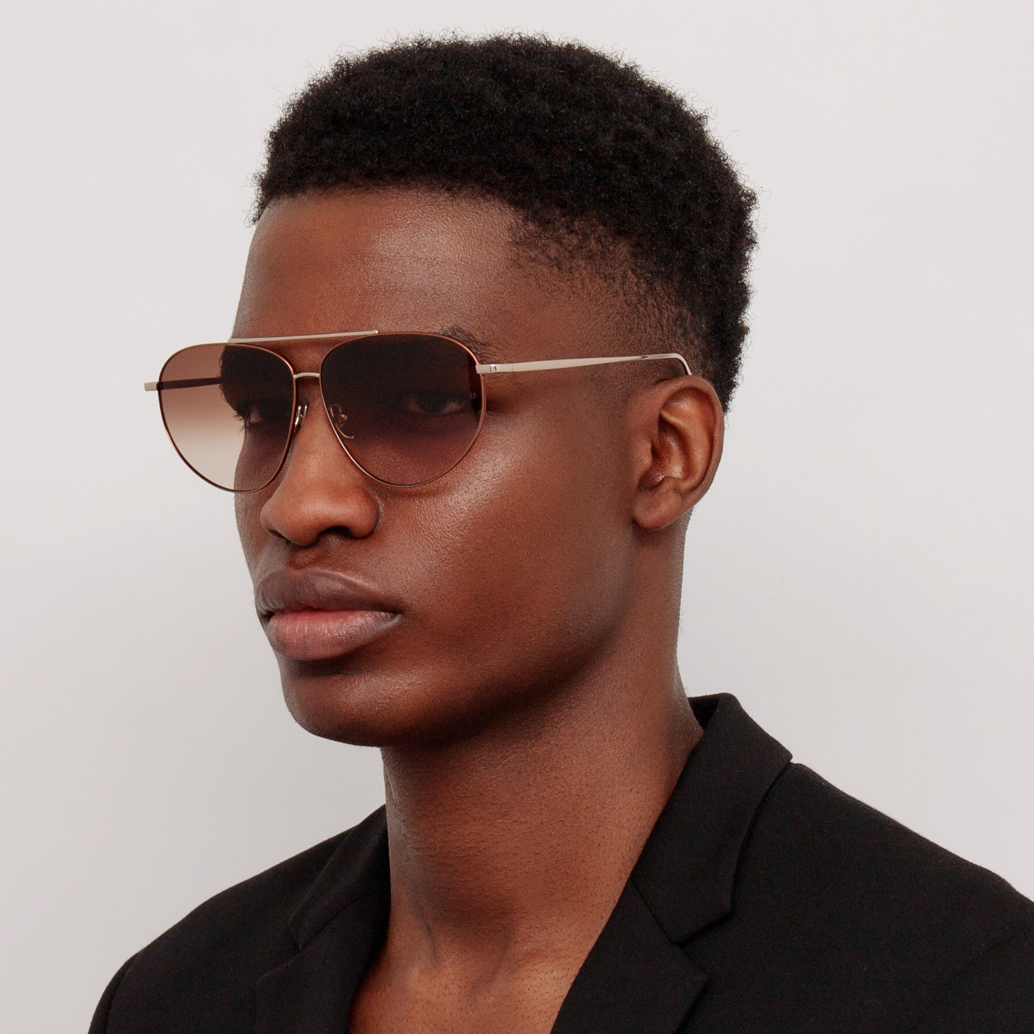 GABRIEL OVERSIZED SUNGLASSES IN LIGHT GOLD - 4