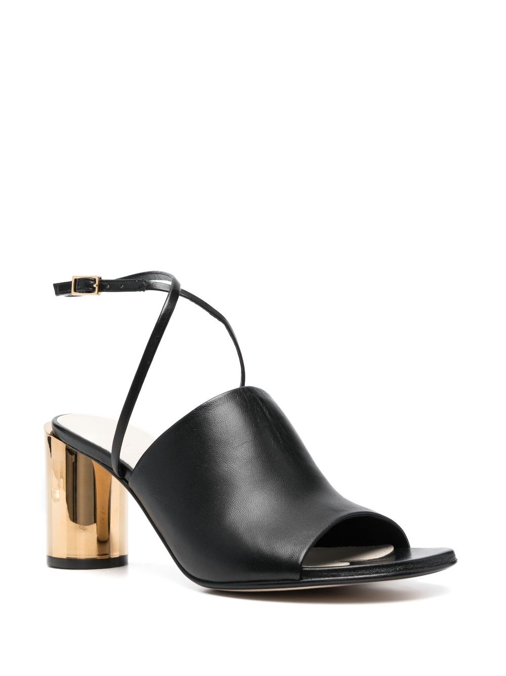 metallic-heel 75mm leather sandals - 2