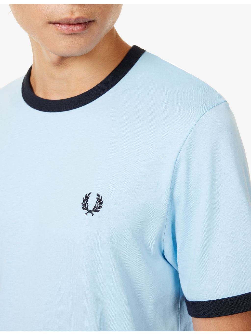 Ringer Embroidered-Logo Cotton T-Shirt - 5