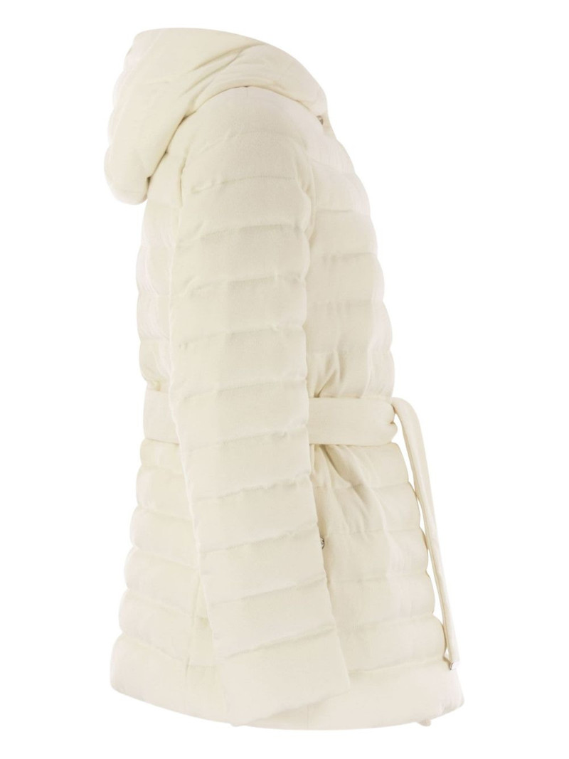 Herno belted hooded puffer jacket outlook
