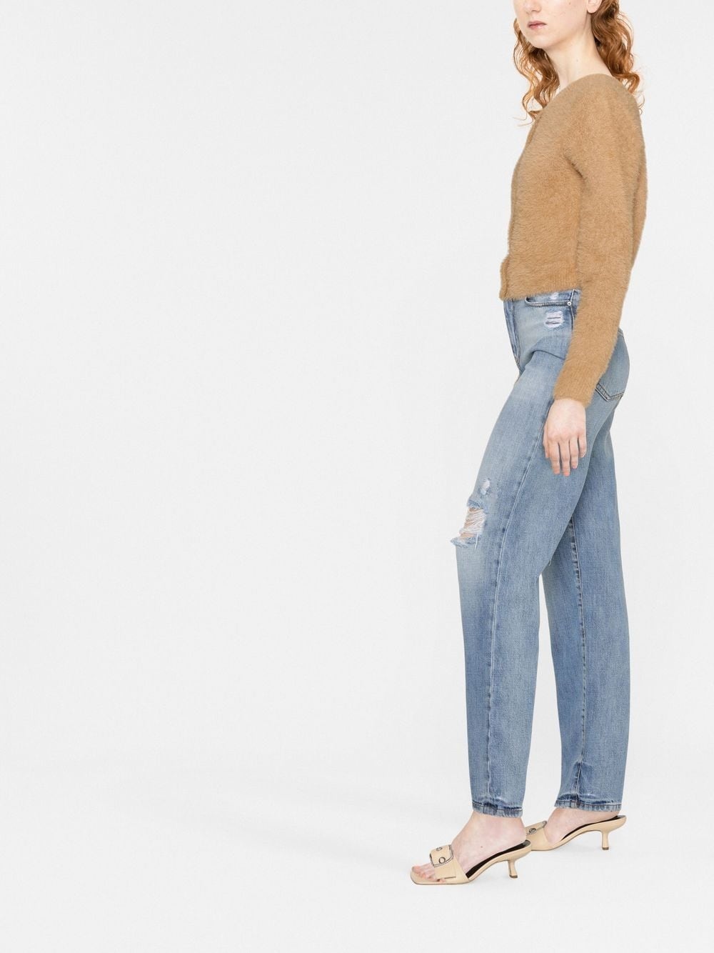 straight-leg ripped jeans - 4