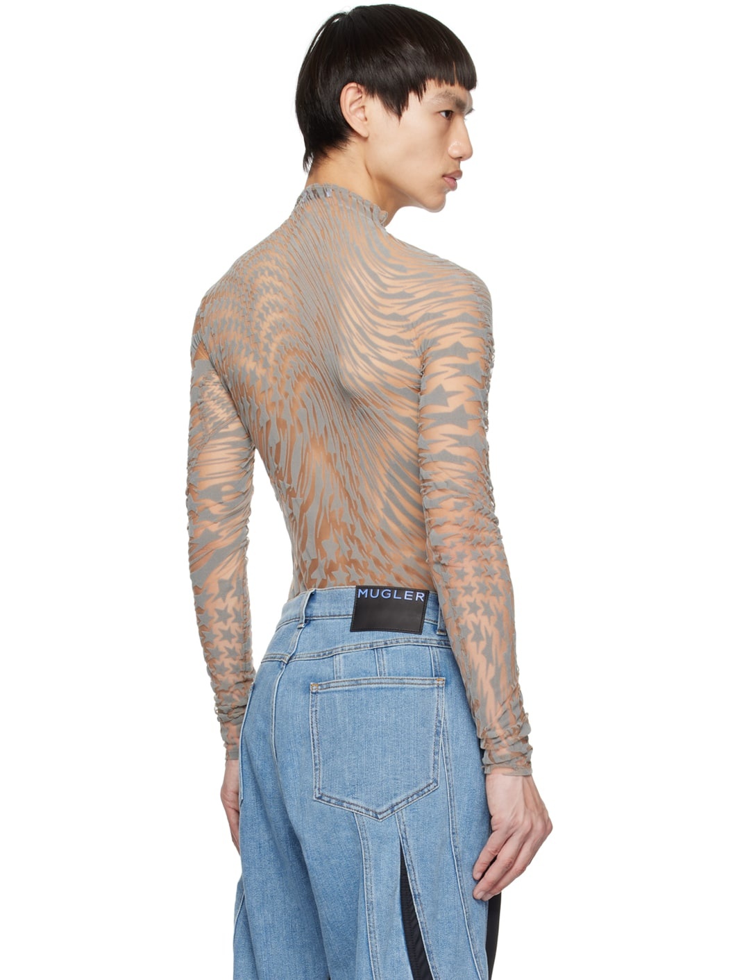 Tan & Gray Star Turtleneck - 3