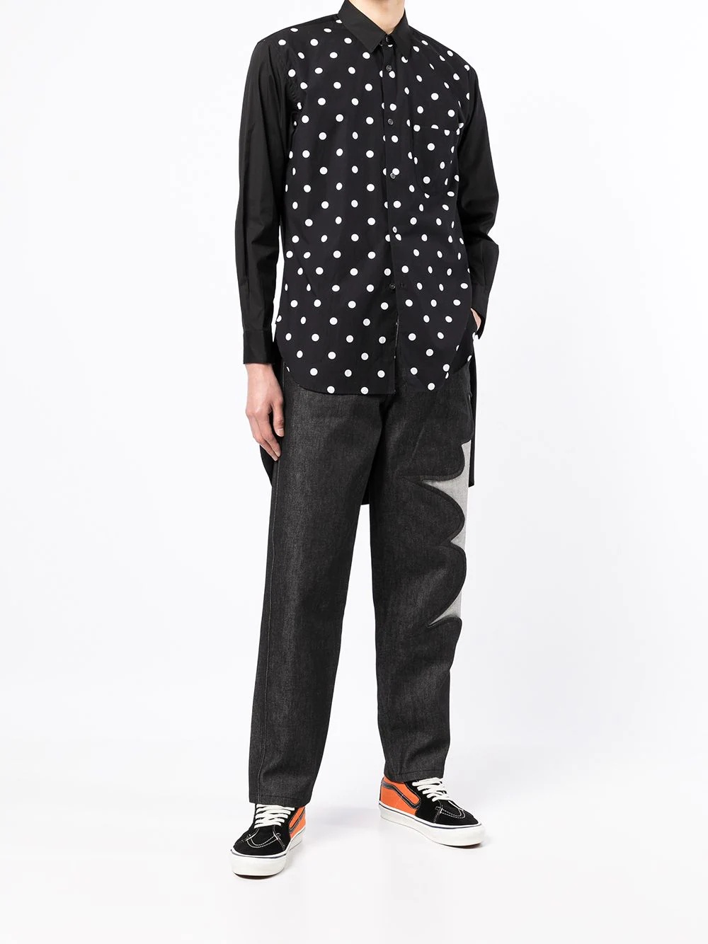 polka-dot print long shirt - 2