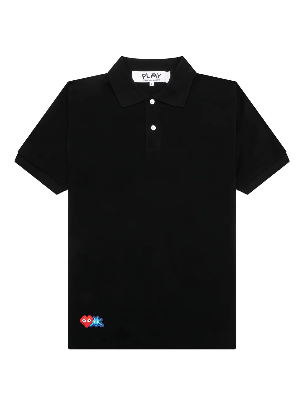 x Invader pixel-heart polo shirt - 1