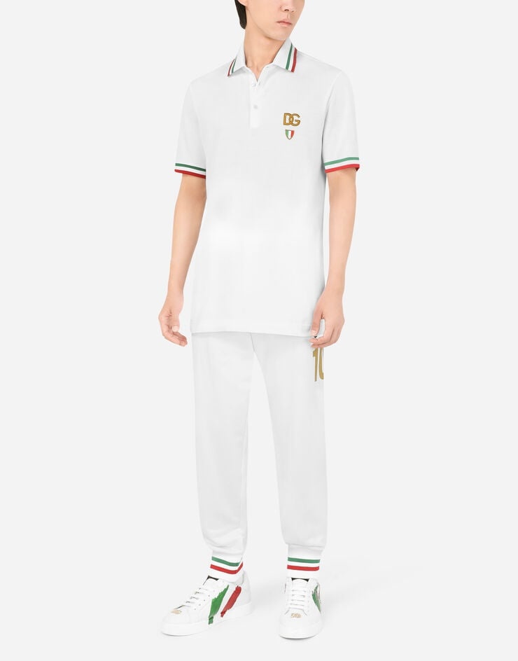 Cotton piqué polo shirt with DG patch - 6