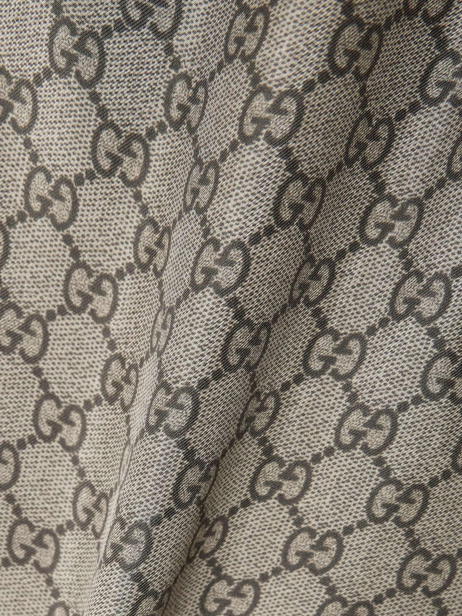 GG Supreme printed silk-twill shorts Camel - 4